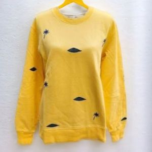 Free People x Sandrine Rose Eye Palm Tree Embroidered Sweatshirt Size M